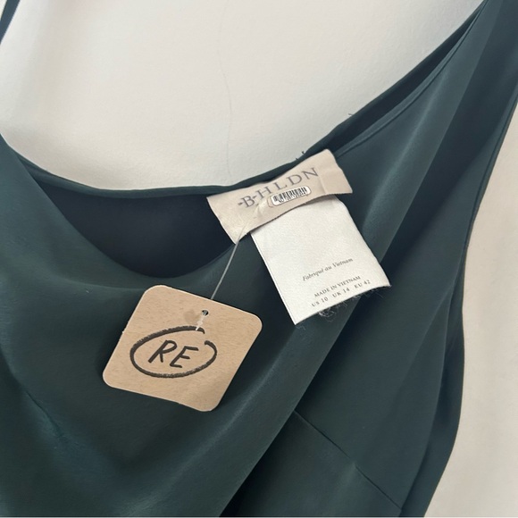 NWT Anthropologie BHLDN Audrie Satin One Shoulder Midi Dress Size 10 - Picture 6 of 7